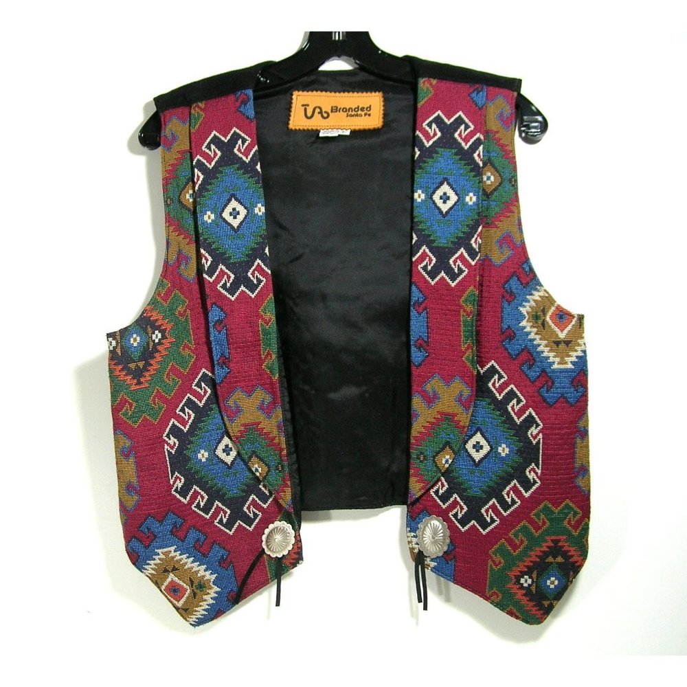 TA Branded Santa Fe Western Tapestry Vest - Picture 6 of 6